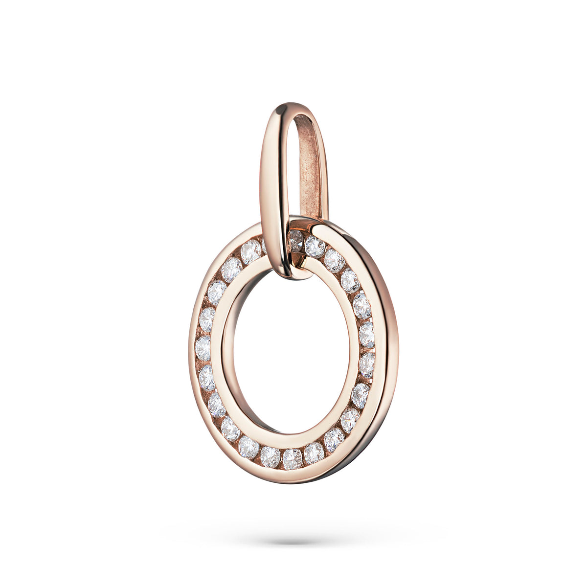 14K White Gold Pendant with Natural Diamonds