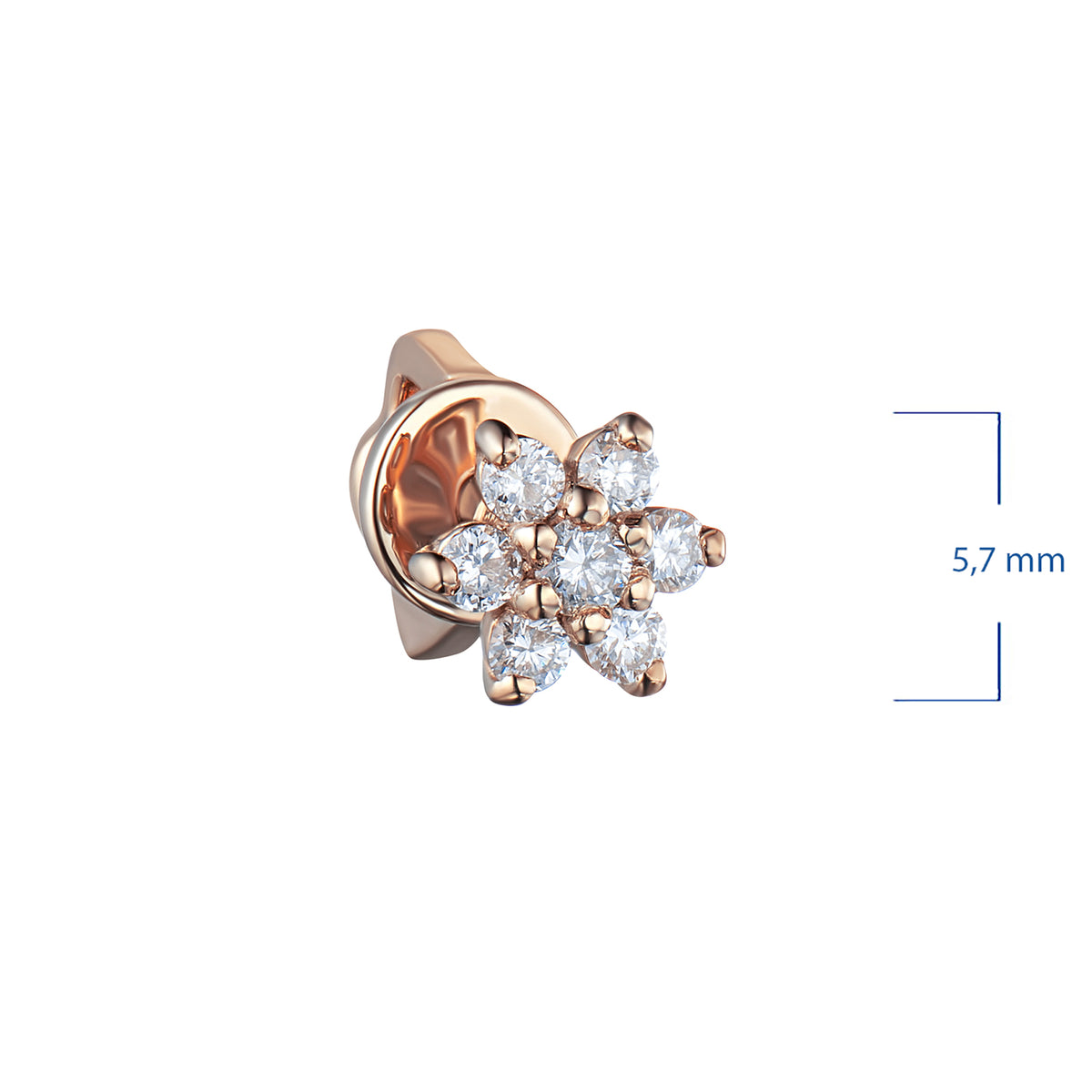 14K Rose Gold Earring Studs with Natural Diamonds