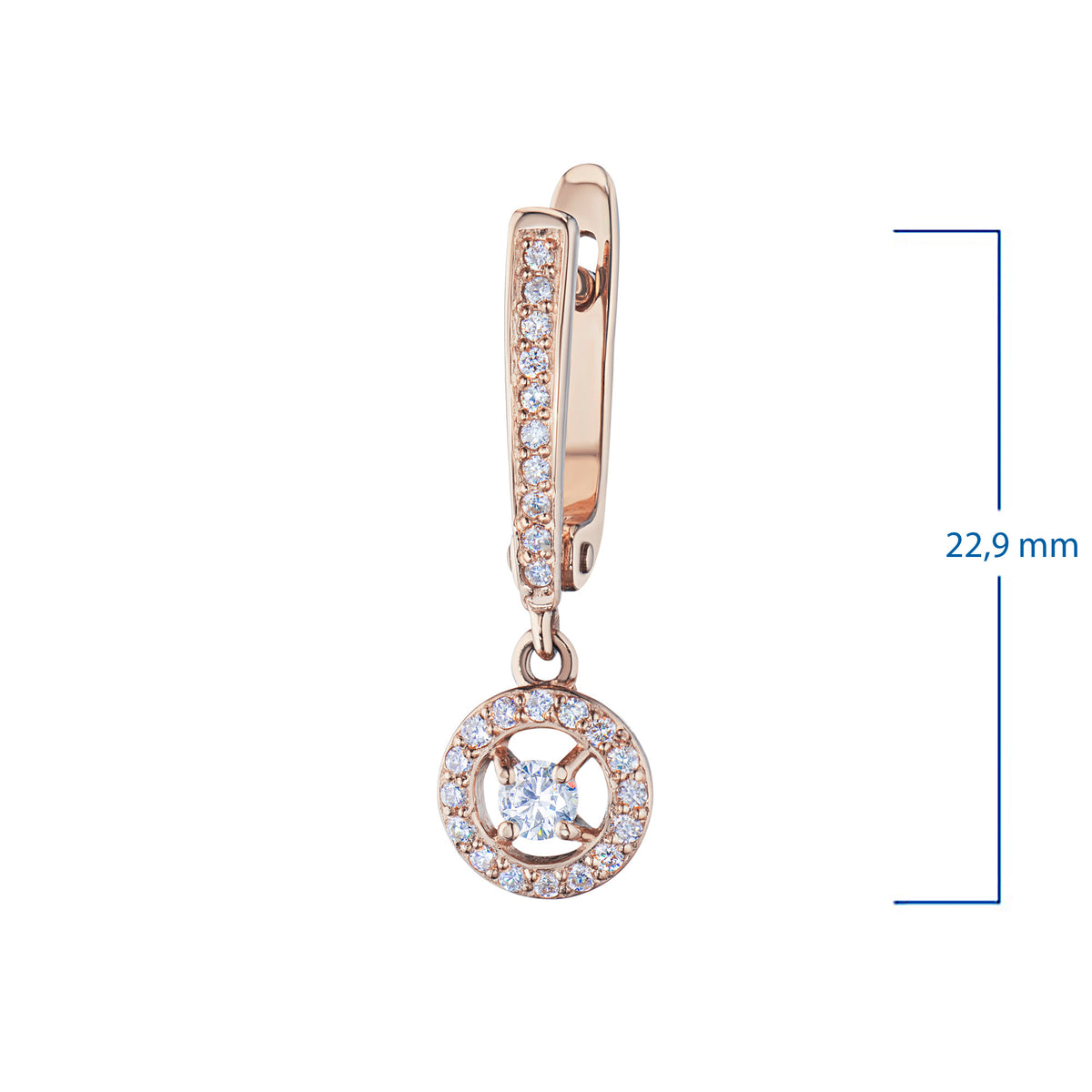 14K Rose Gold Earrings with Natural Diamonds