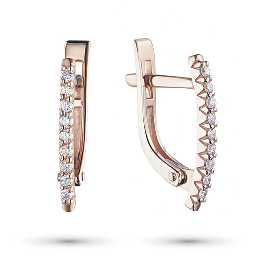 14K Rose Gold Earrings with Natural Diamonds