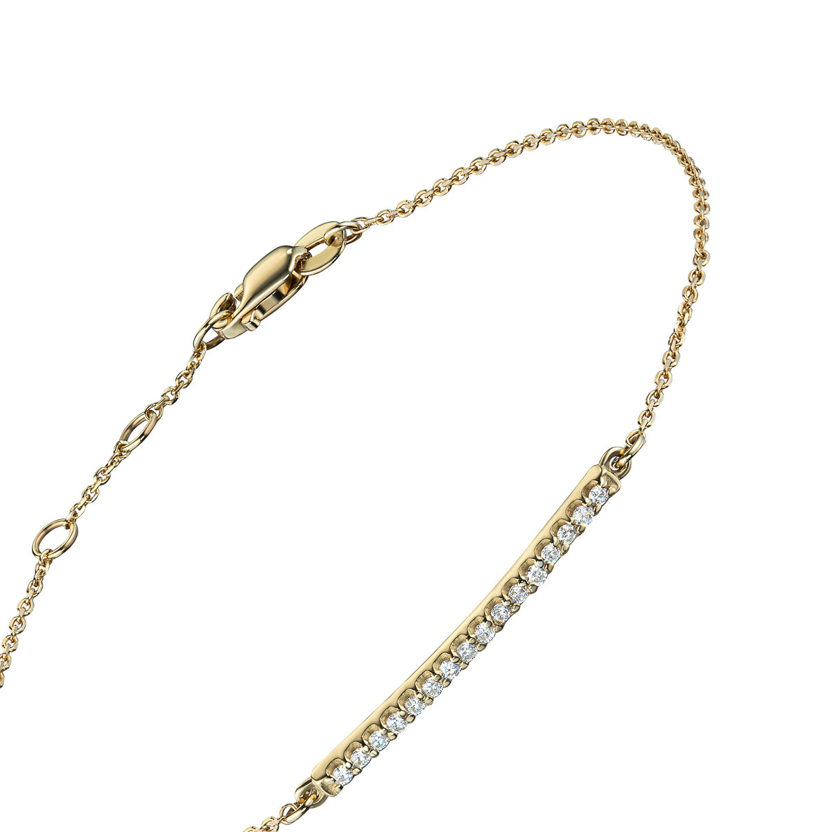 14K Rose Gold Bracelet with Natural Diamonds