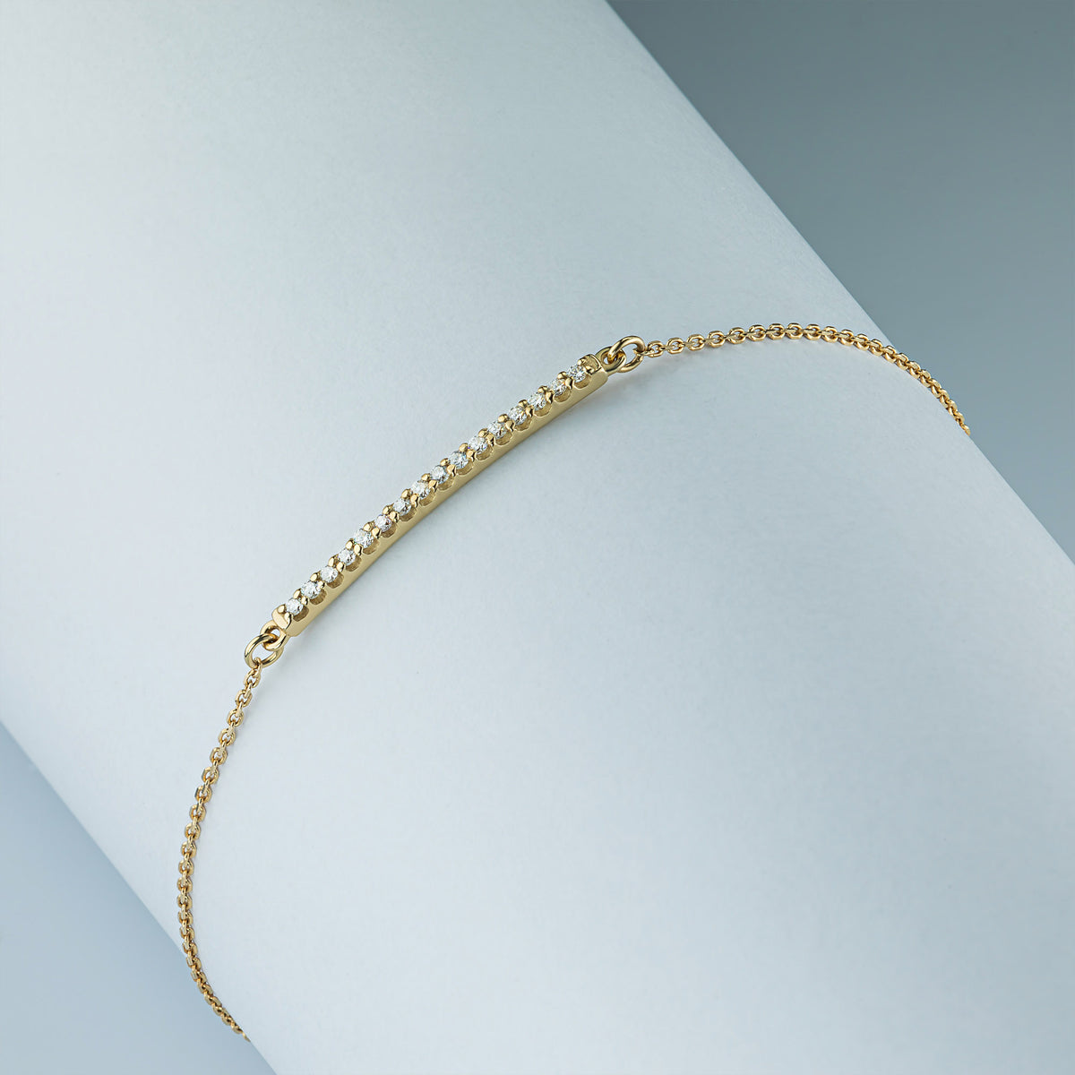 14K Rose Gold Bracelet with Natural Diamonds