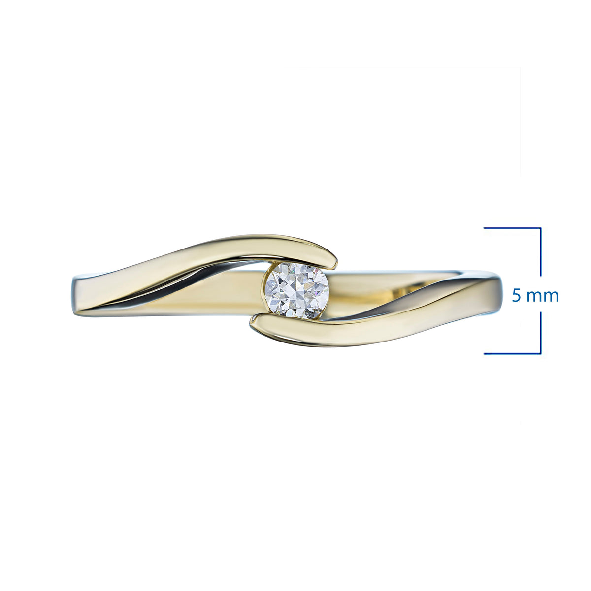 14K Yellow Gold Ring with Natural Diamonds