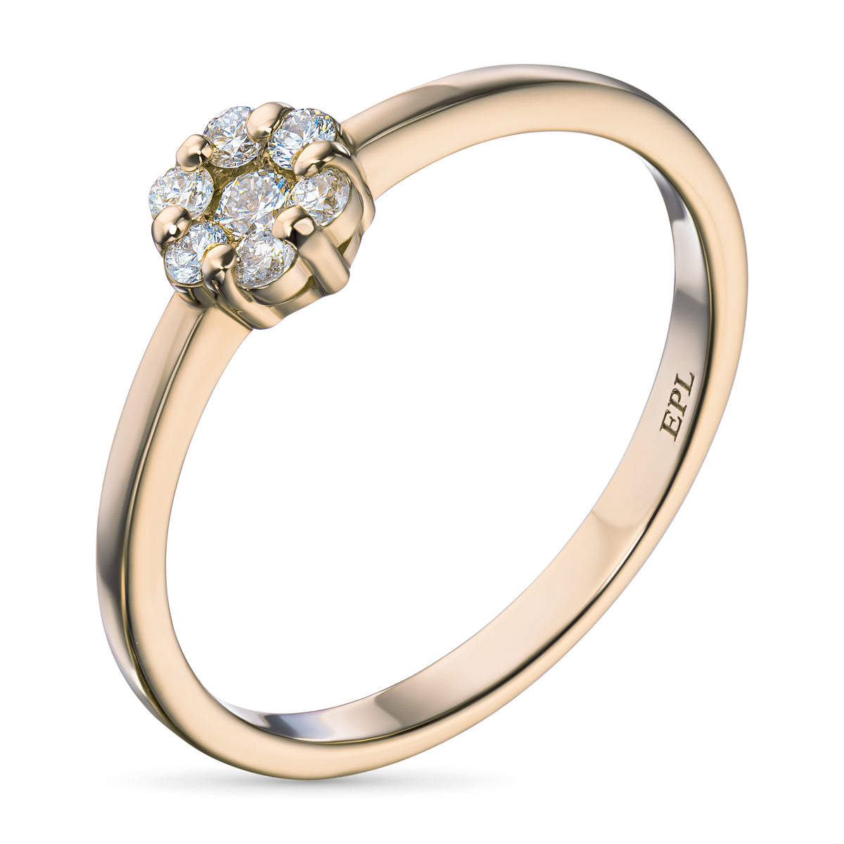 14K Yellow Gold Ring with Natural Diamonds