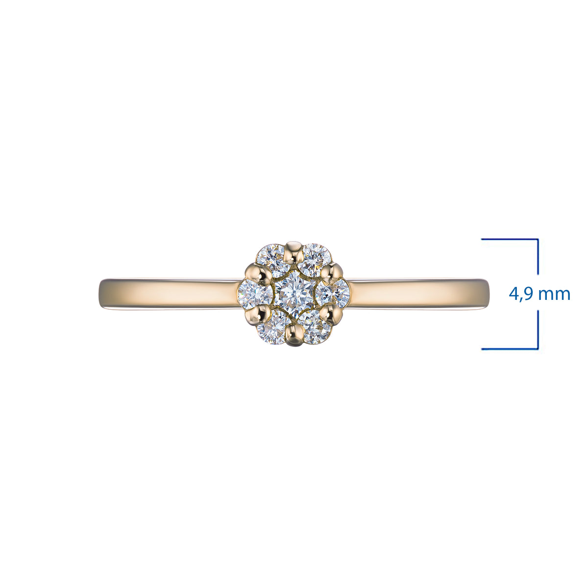 14K Yellow Gold Ring with Natural Diamonds