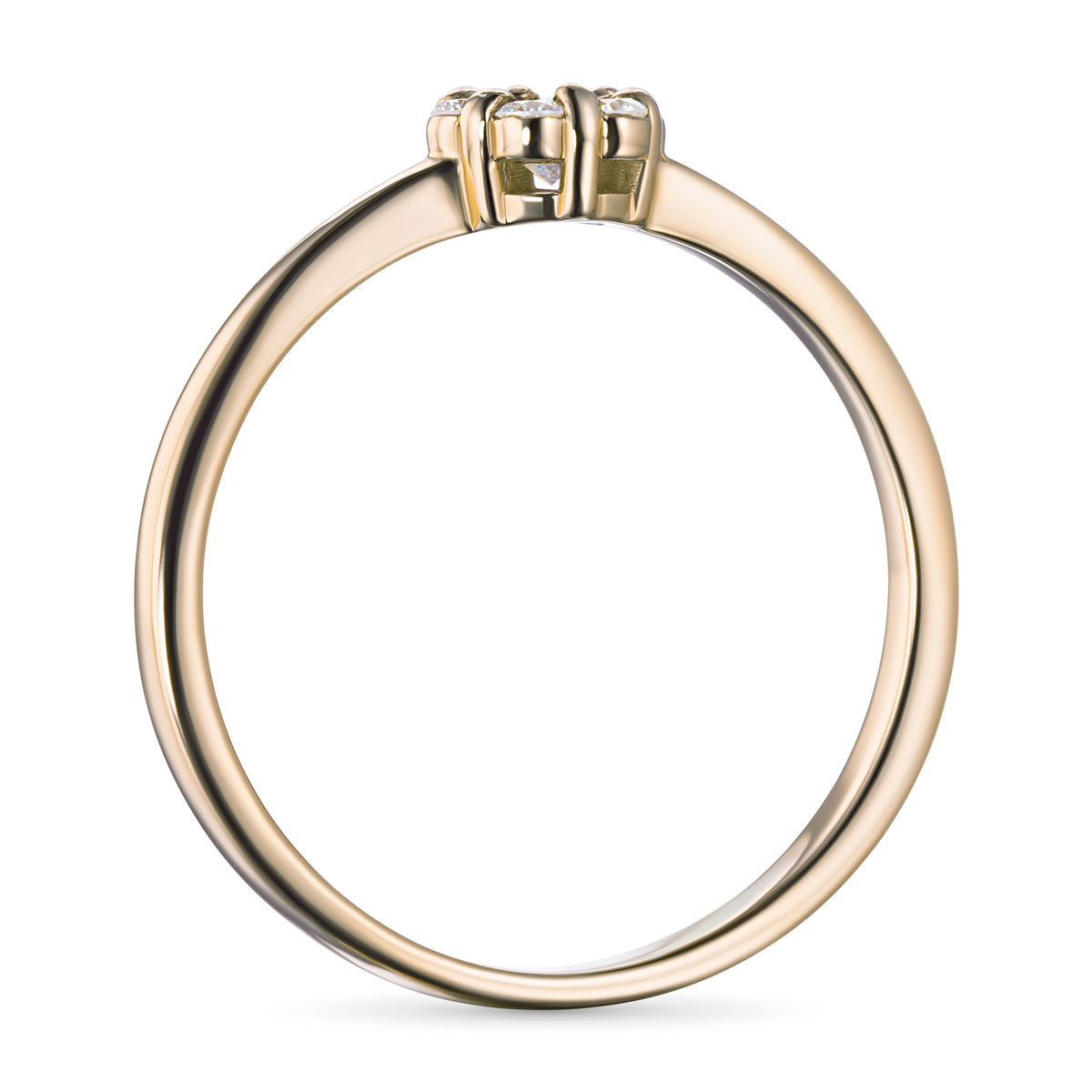 14K Yellow Gold Ring with Natural Diamonds