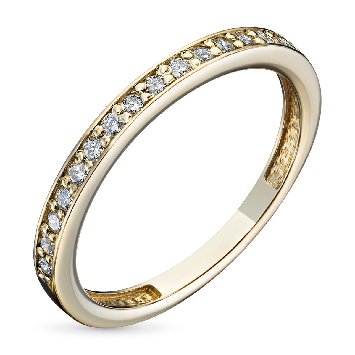 14K Yellow Gold Ring with Natural Diamonds