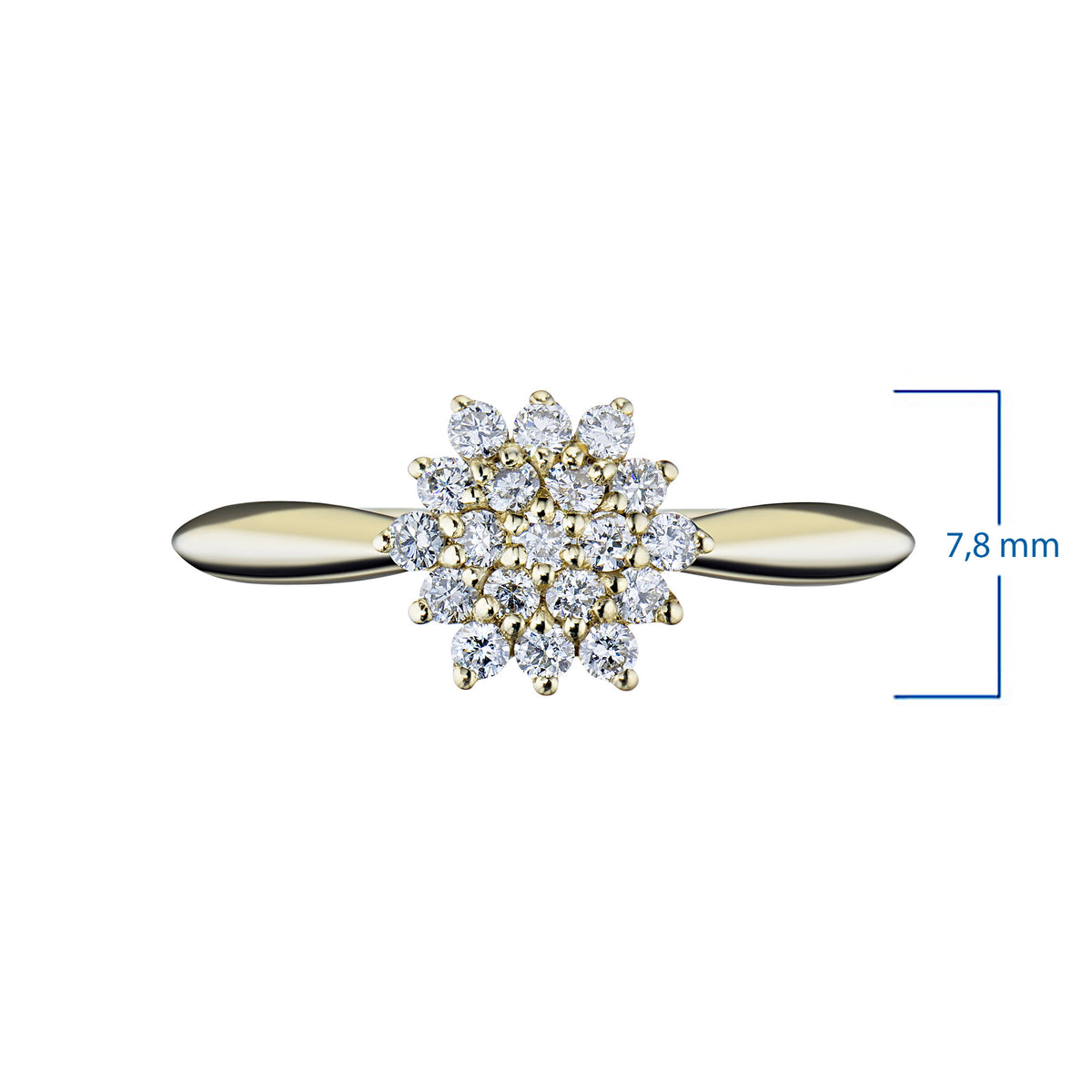 14K Yellow Gold Ring with Natural Diamonds