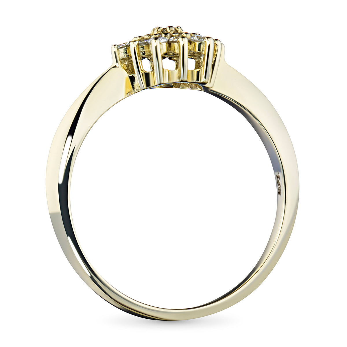 14K Yellow Gold Ring with Natural Diamonds