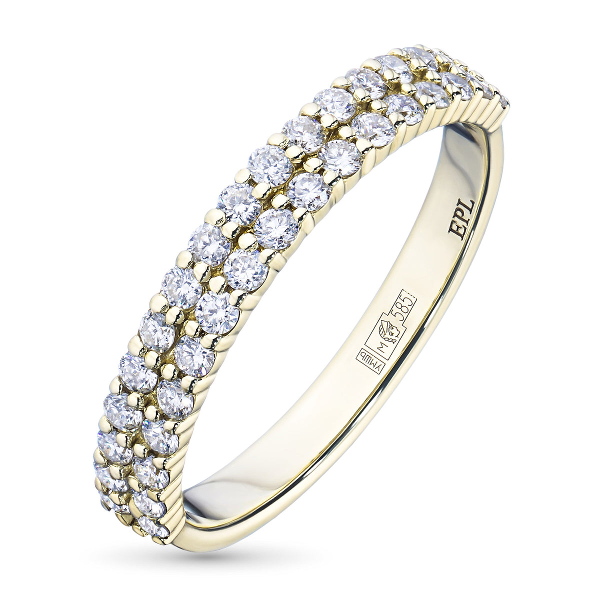 14K Yellow Gold Ring with Natural Diamonds