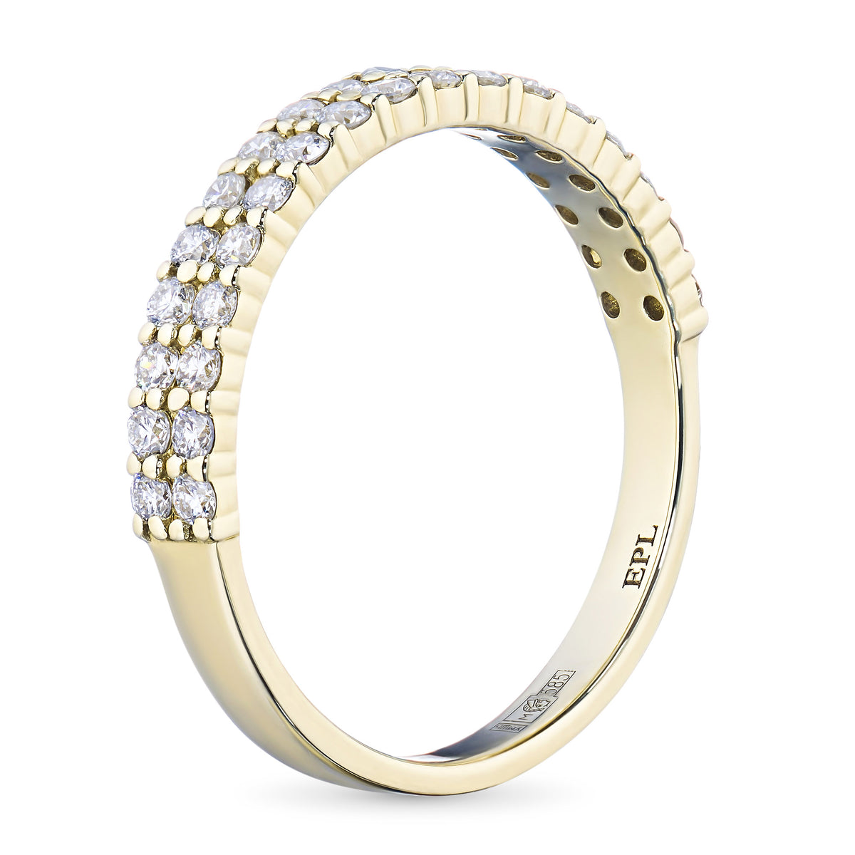 14K Yellow Gold Ring with Natural Diamonds