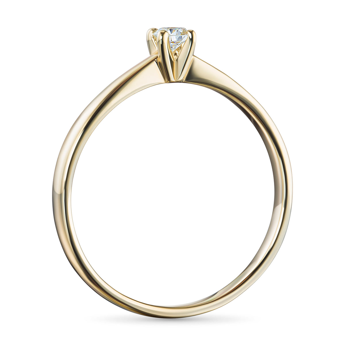 14K Yellow Gold Ring with Natural Diamonds