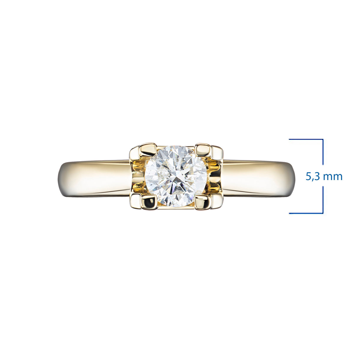 14K Yellow Gold Ring with Natural Diamonds