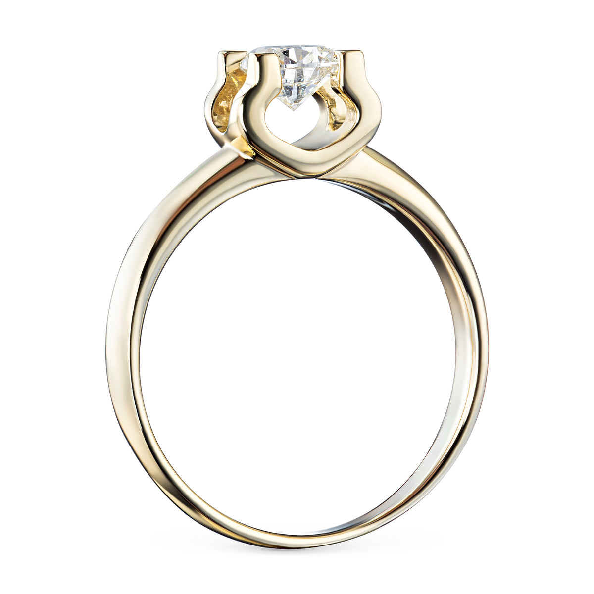 14K Yellow Gold Ring with Natural Diamonds