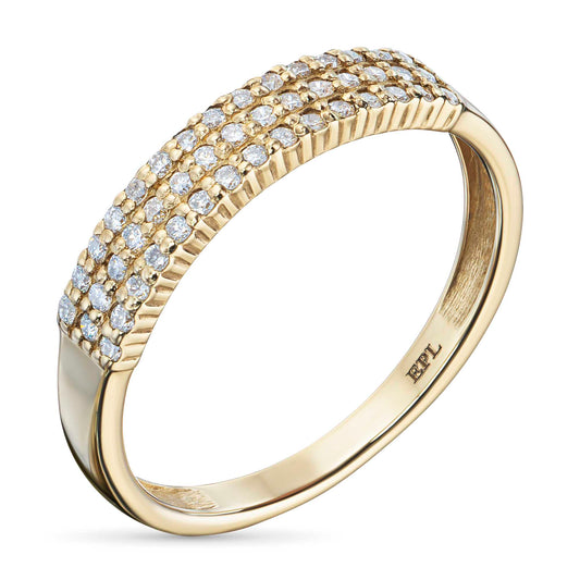 14K Rose Gold Ring with Natural Diamonds