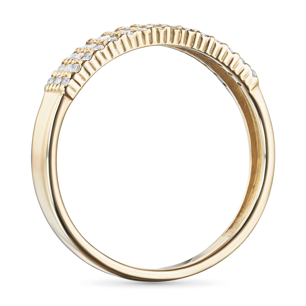 14K Rose Gold Ring with Natural Diamonds