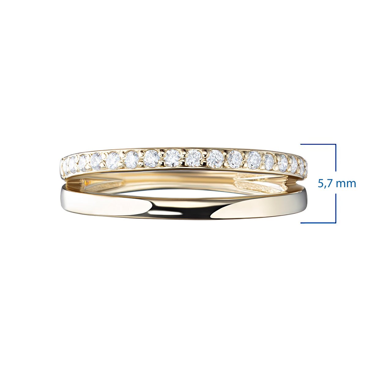 14K Yellow Gold Ring with Natural Diamonds