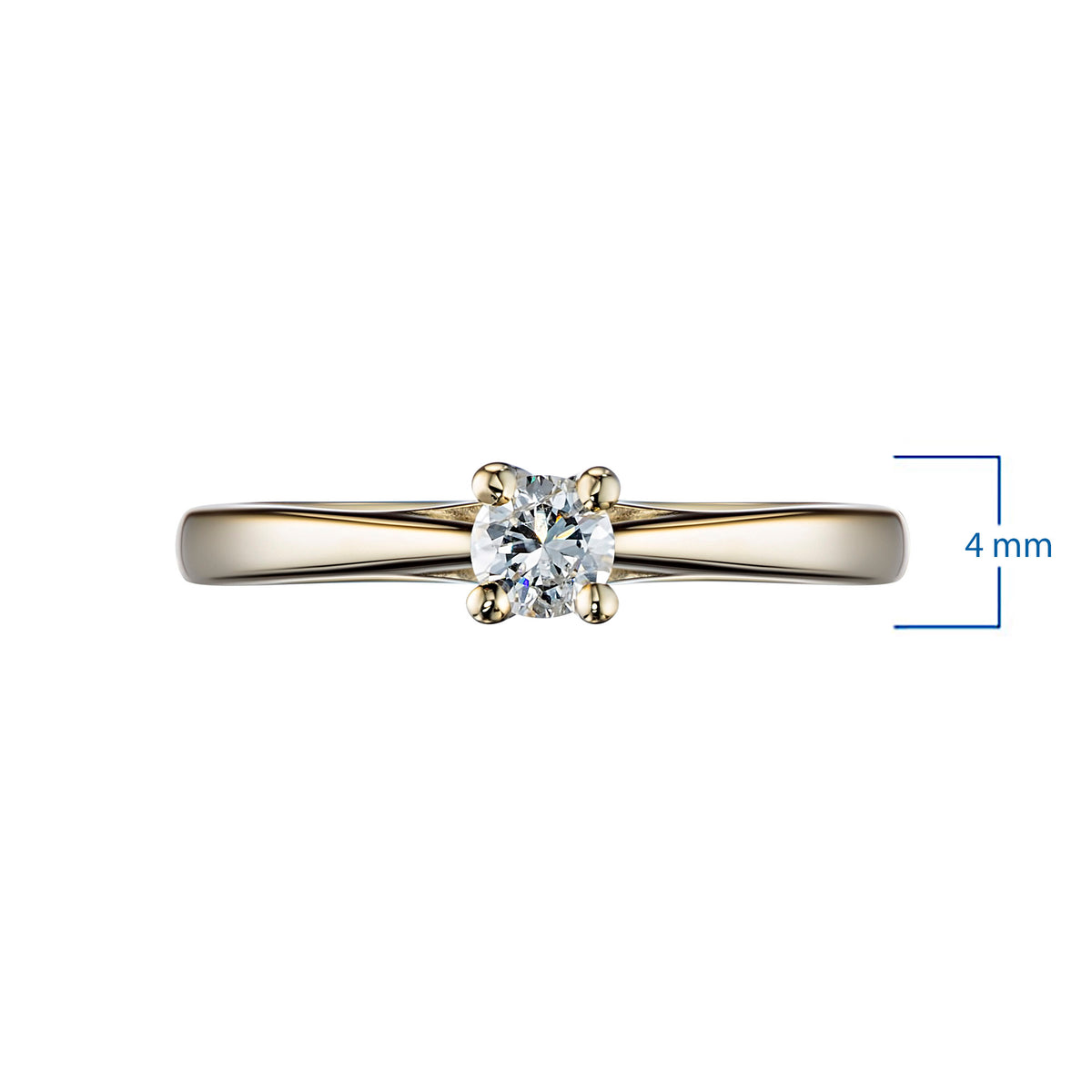 14K Yellow Gold Ring with Natural Diamonds