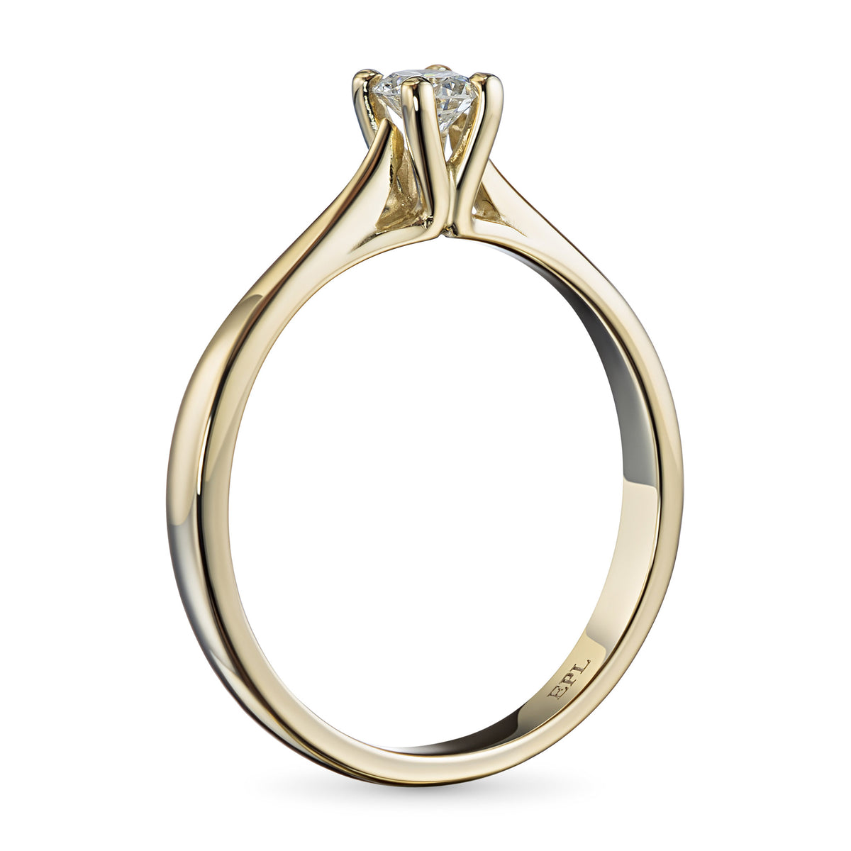 14K Yellow Gold Ring with Natural Diamonds