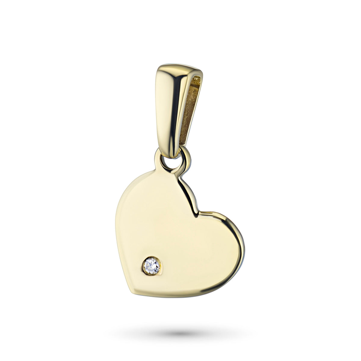 14K Yellow Gold Pendant with Natural Diamonds