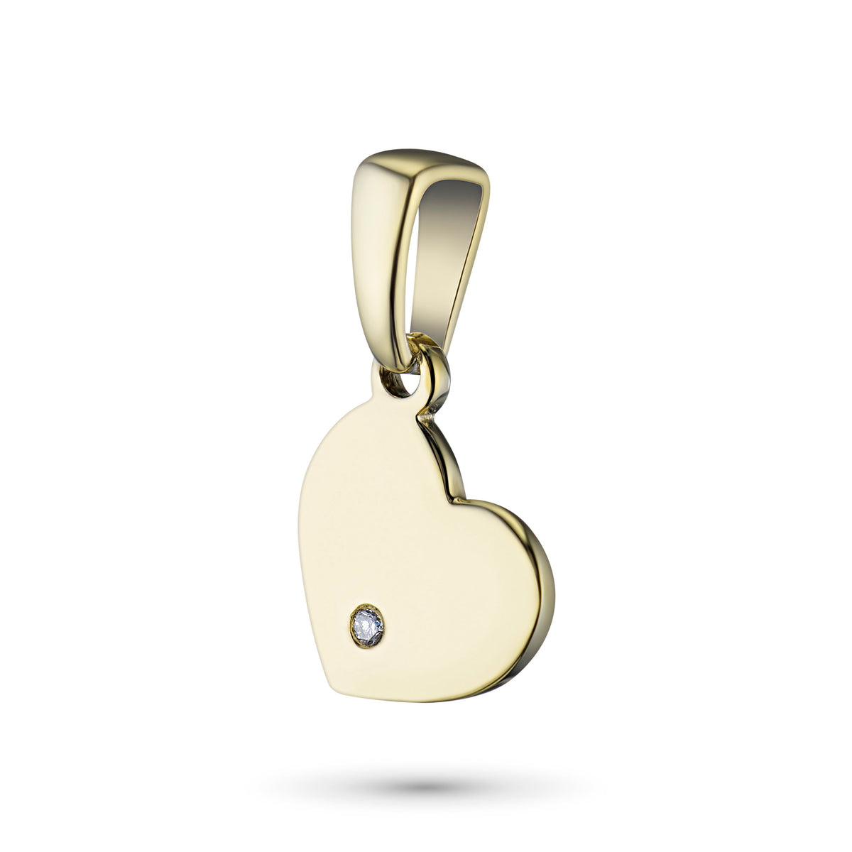 14K Yellow Gold Pendant with Natural Diamonds