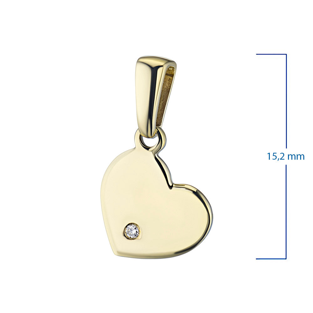 14K Yellow Gold Pendant with Natural Diamonds