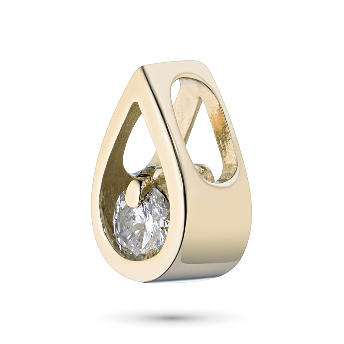 14K Yellow Gold Pendant with Natural Diamonds