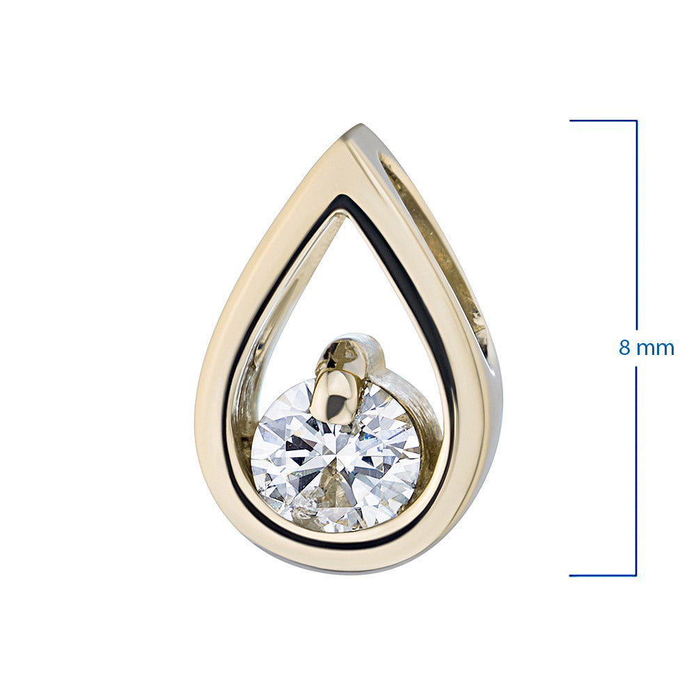 14K Yellow Gold Pendant with Natural Diamonds