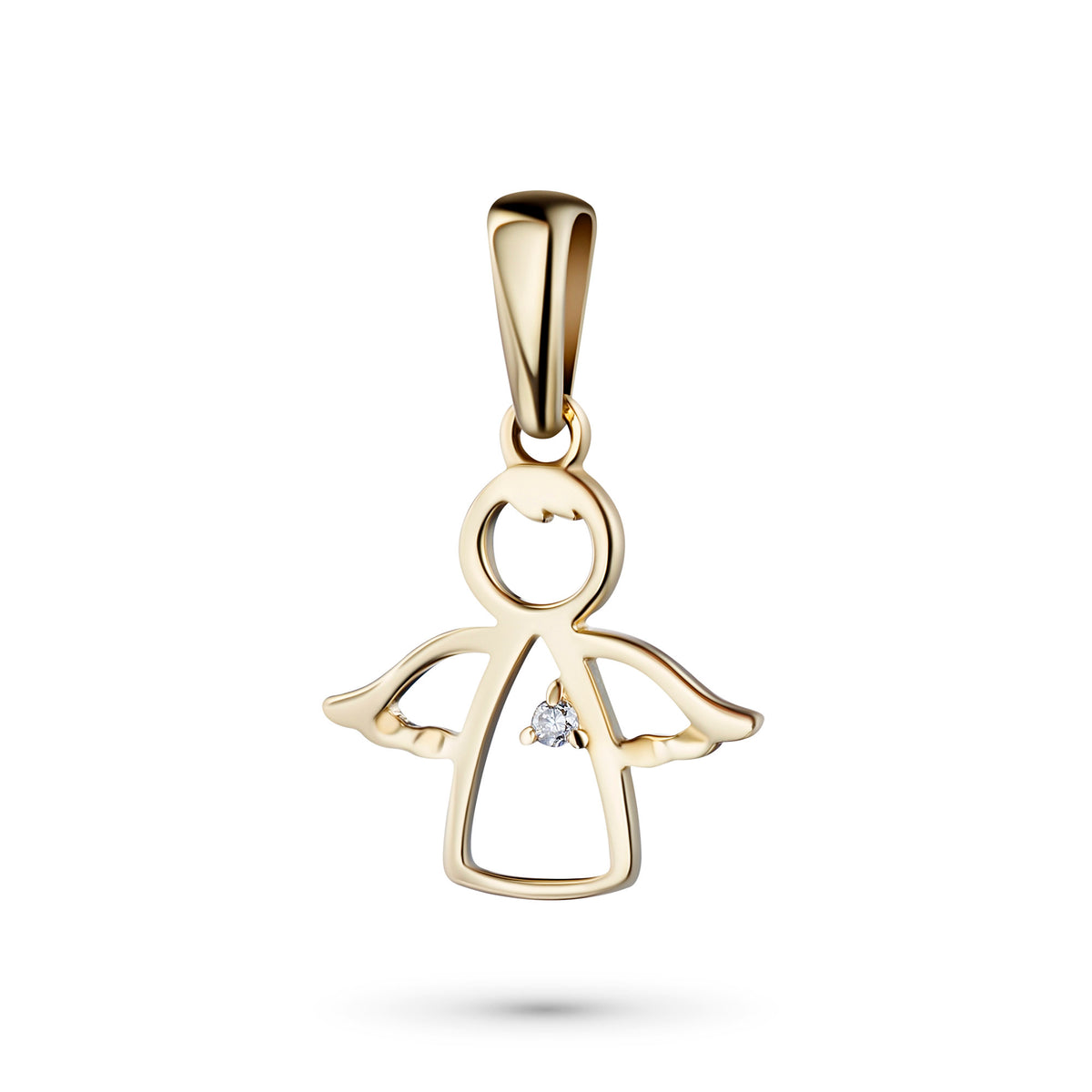 14K Yellow Gold Pendant with Natural Diamonds