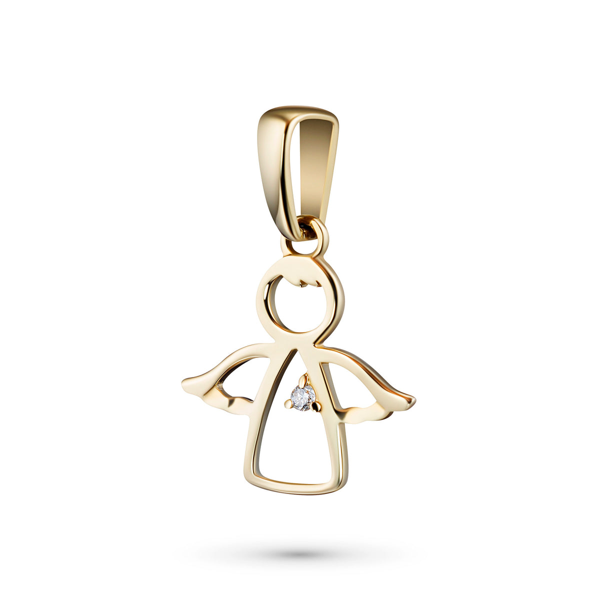 14K Yellow Gold Pendant with Natural Diamonds