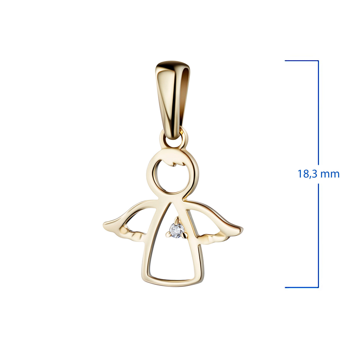 14K Yellow Gold Pendant with Natural Diamonds