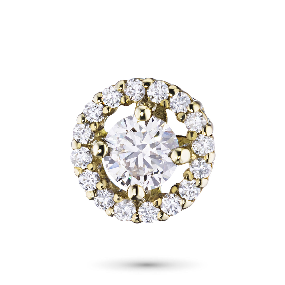 14K Yellow Gold Pendant with Natural Diamonds