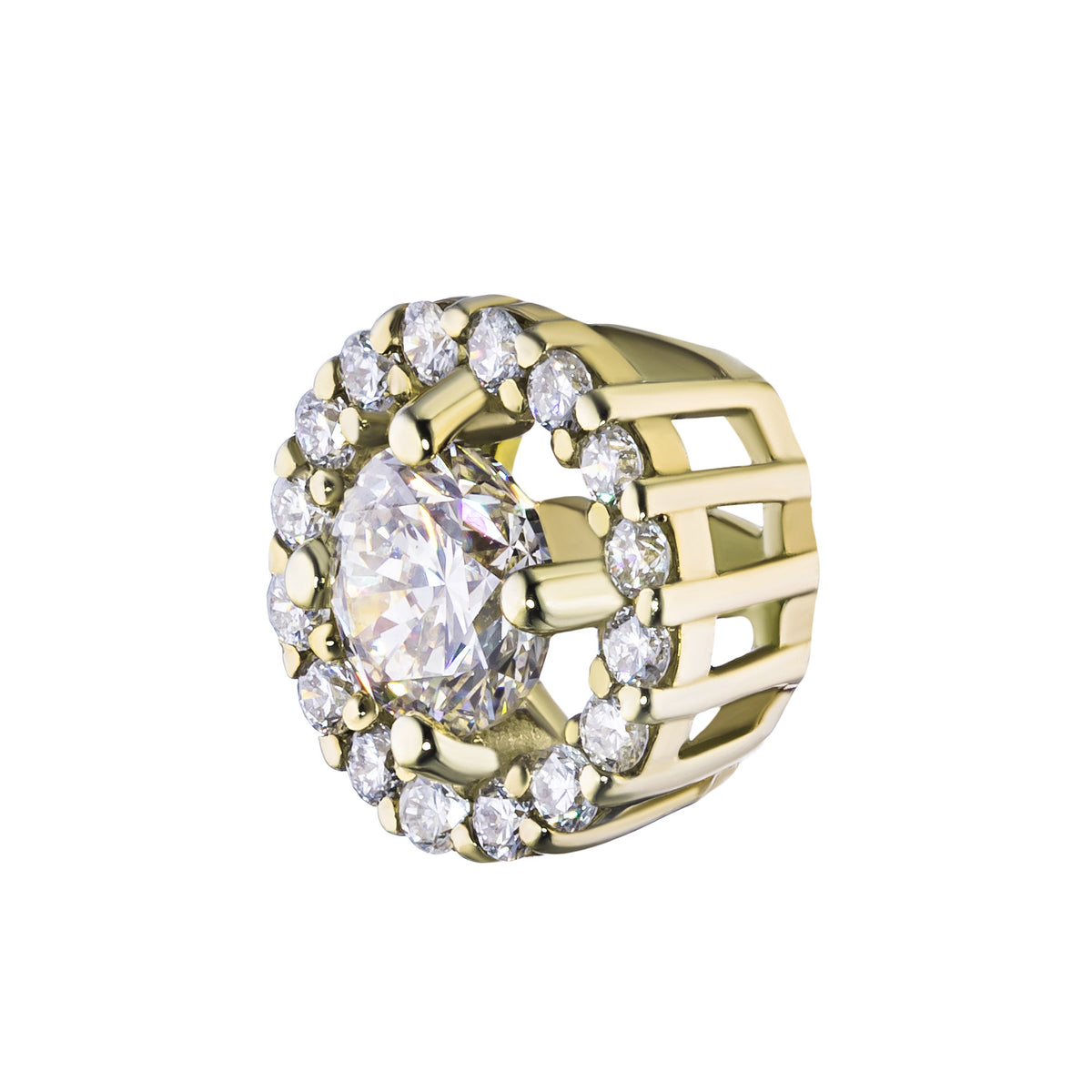 14K Yellow Gold Pendant with Natural Diamonds
