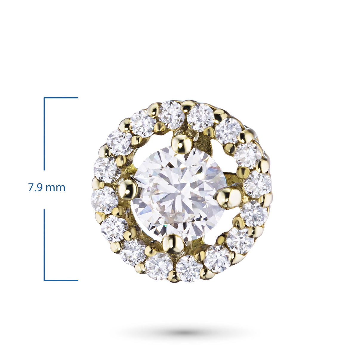 14K Yellow Gold Pendant with Natural Diamonds