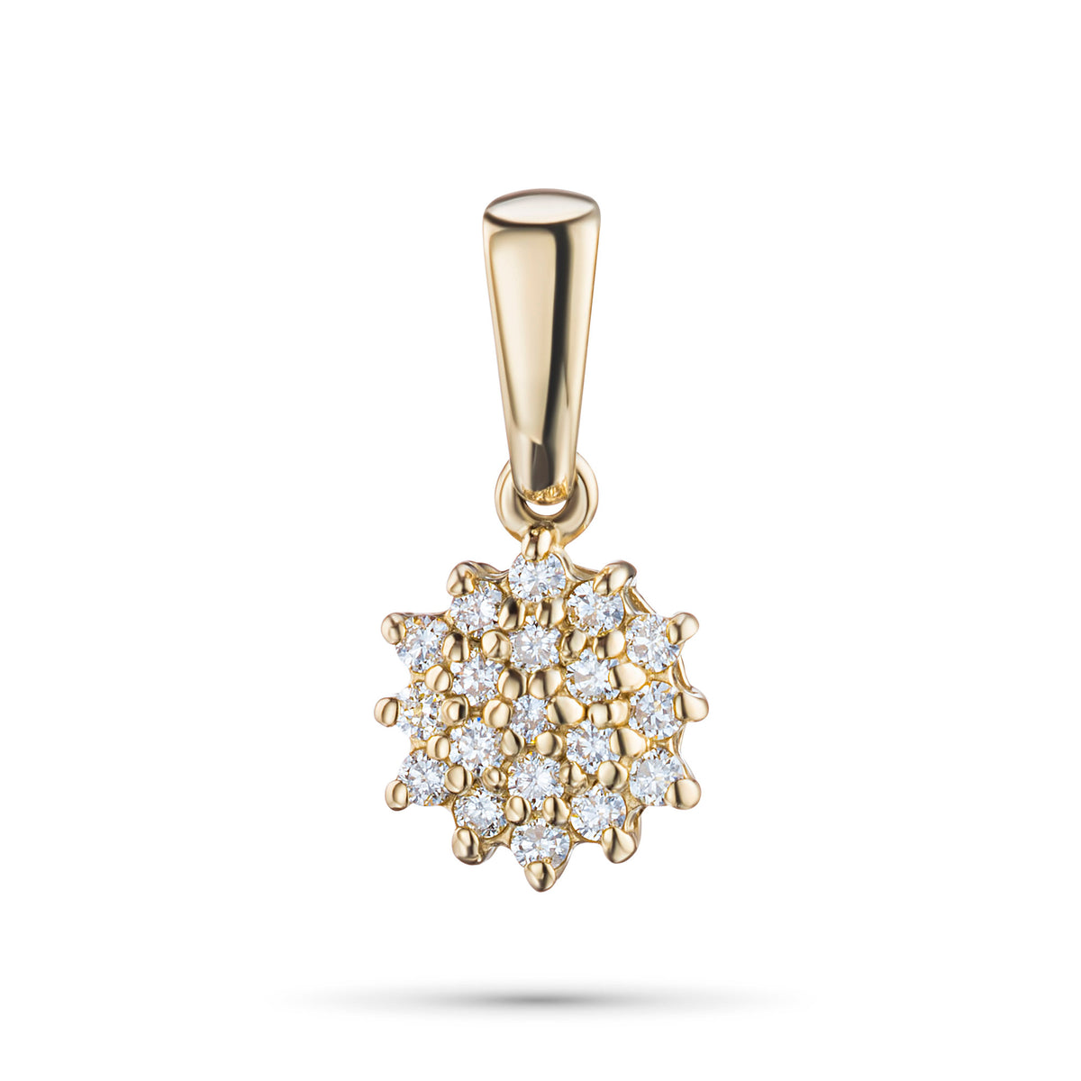 14K Rose Gold Pendant with Natural Diamonds