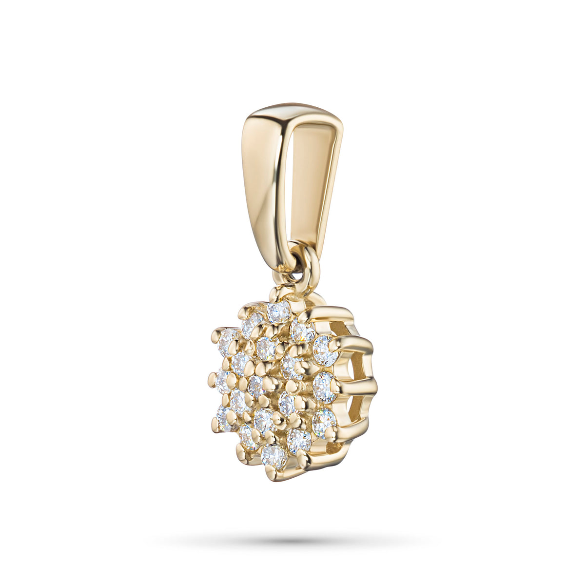 14K Rose Gold Pendant with Natural Diamonds