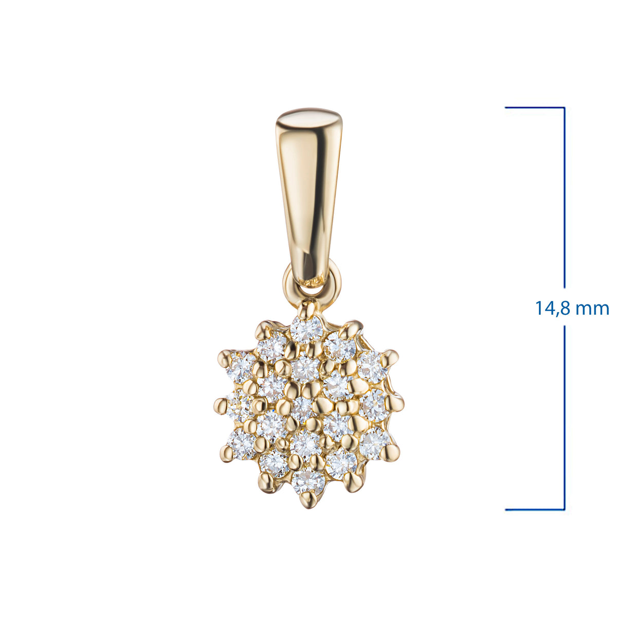 14K Rose Gold Pendant with Natural Diamonds