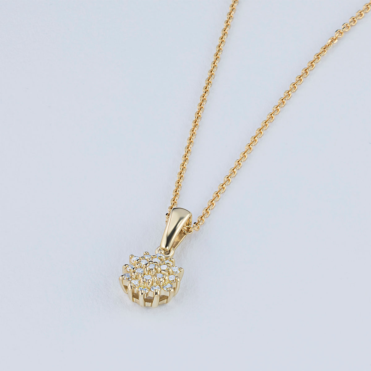 14K Rose Gold Pendant with Natural Diamonds