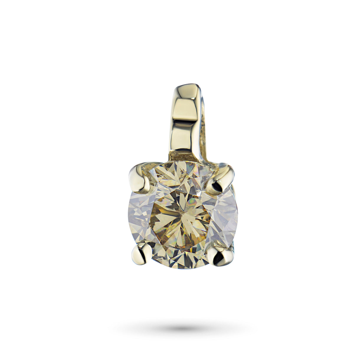14K Yellow Gold Pendant with Natural Diamonds