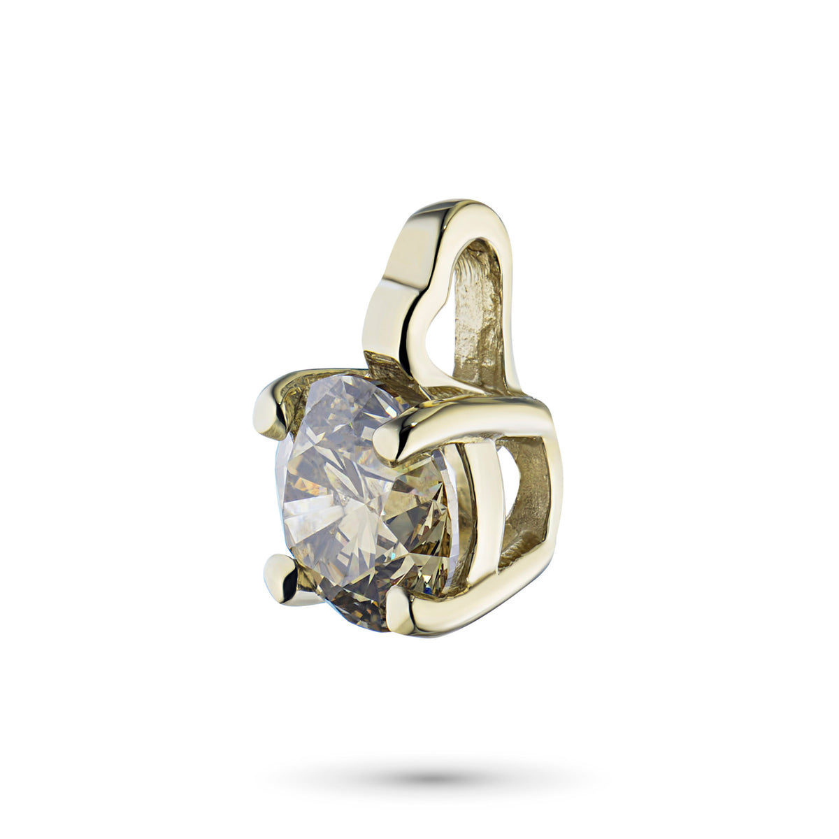14K Yellow Gold Pendant with Natural Diamonds