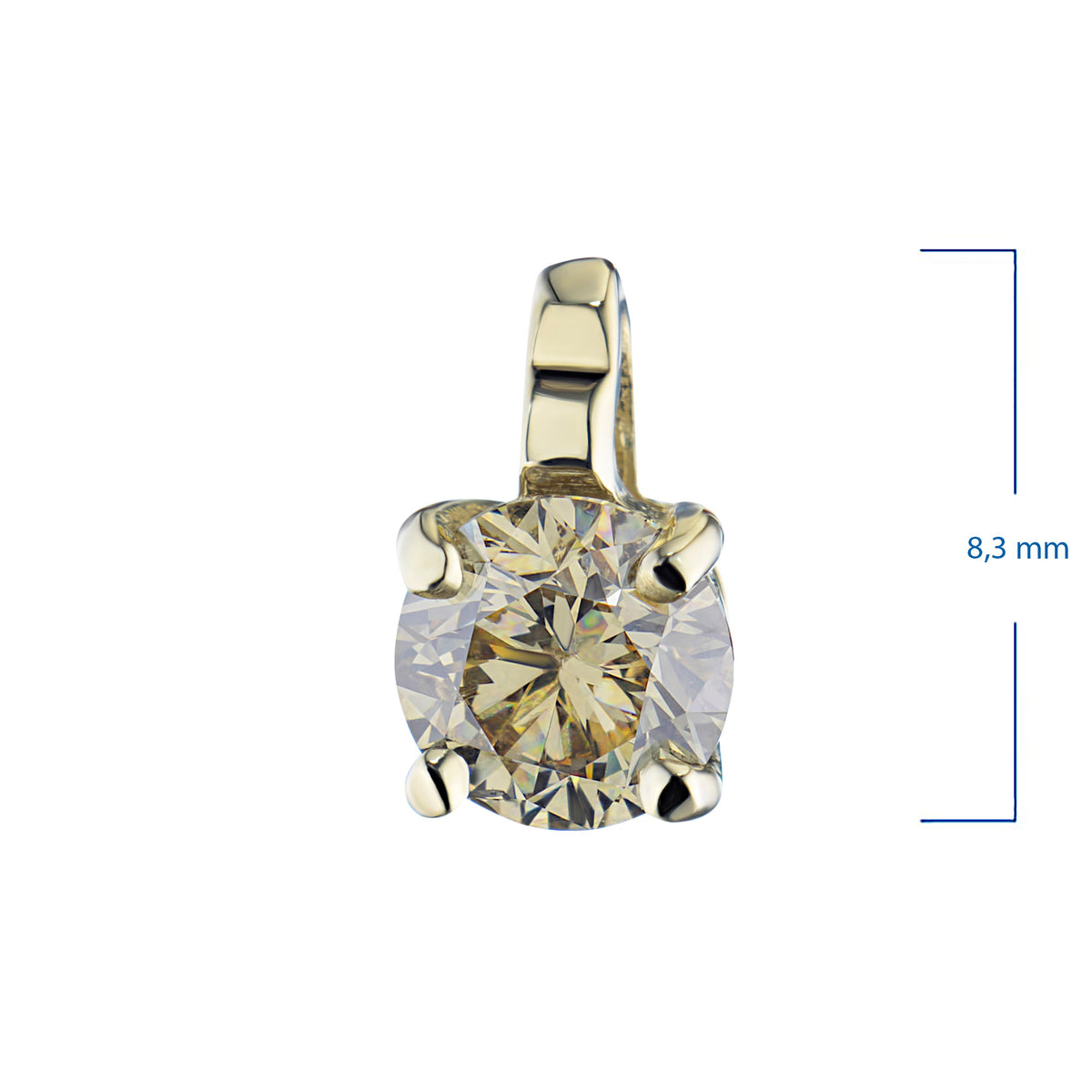 14K Yellow Gold Pendant with Natural Diamonds