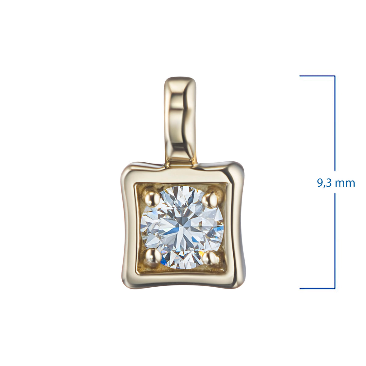 14K Yellow Gold Pendant with Natural Diamonds