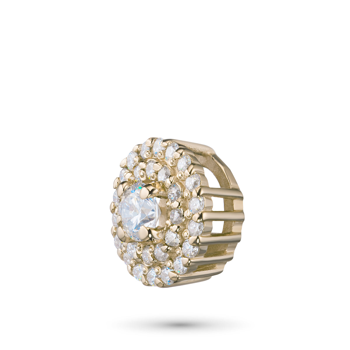 14K Yellow Gold Pendant with Natural Diamonds