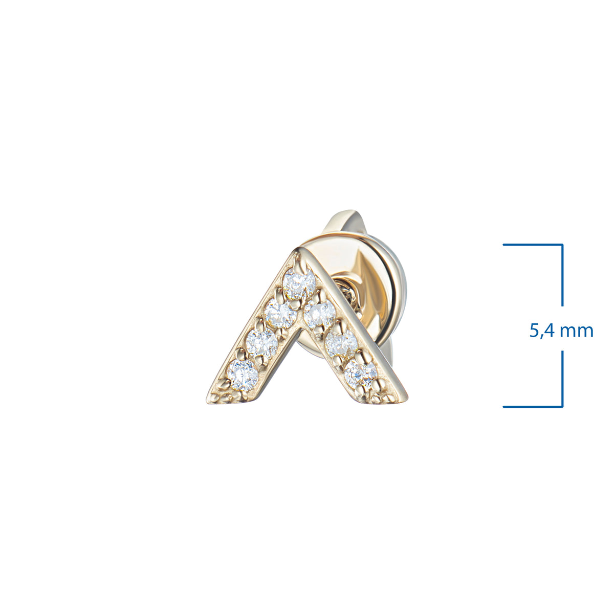 14K Yellow Gold Earring Studs with Natural Diamonds