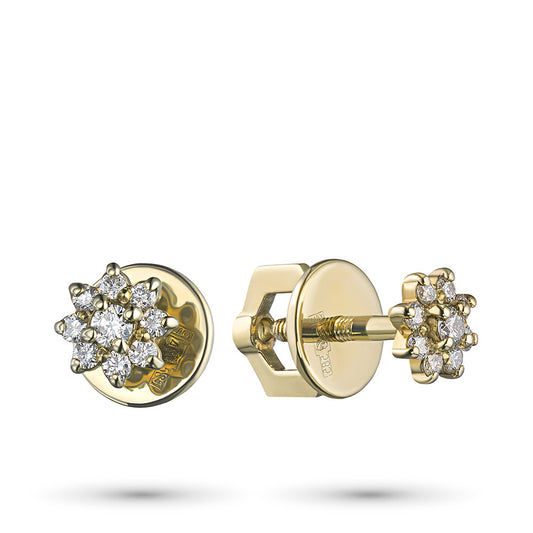 14K Rose Gold Earring Studs with Natural Diamonds
