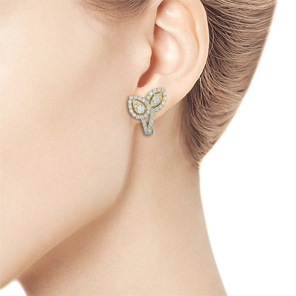 14K Yellow Gold Earrings with Natural Diamonds