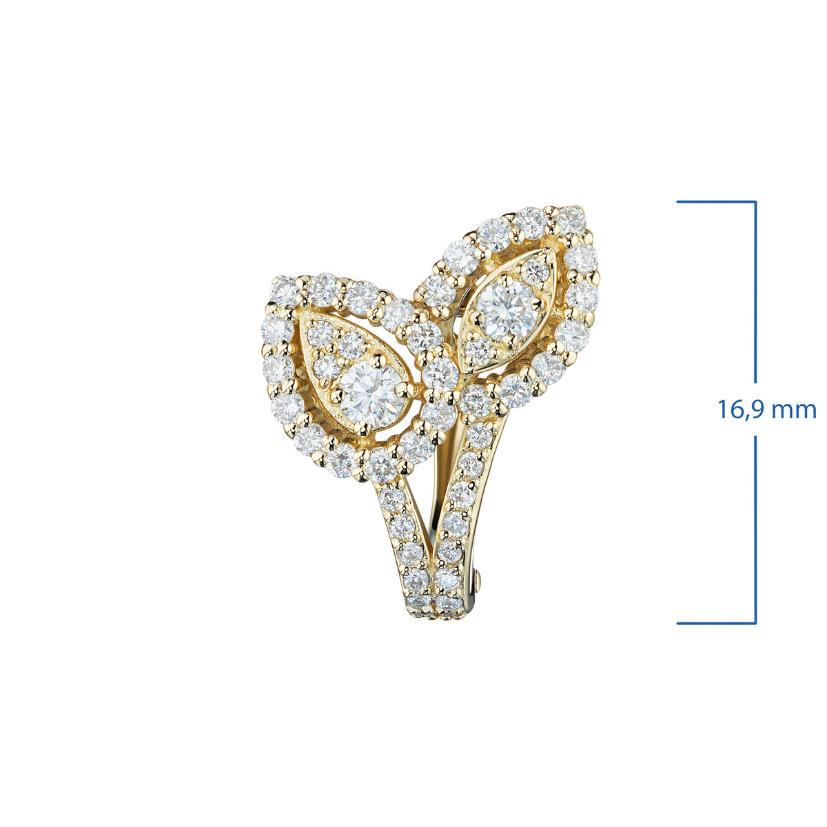 14K Yellow Gold Earrings with Natural Diamonds