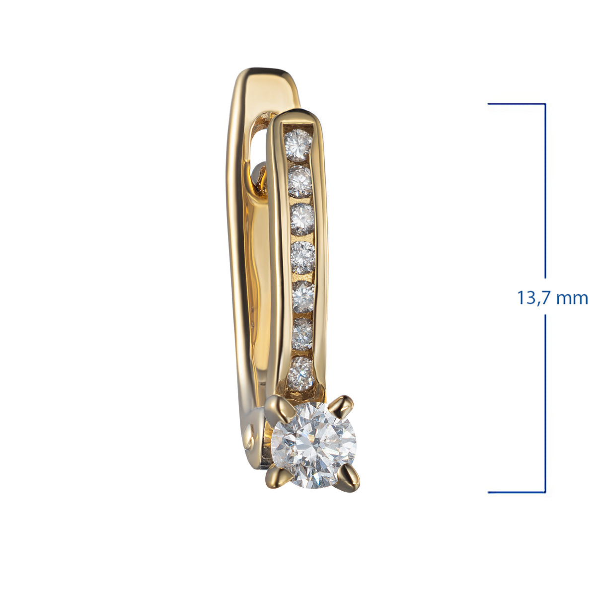 14K Yellow Gold Earrings with Natural Diamonds