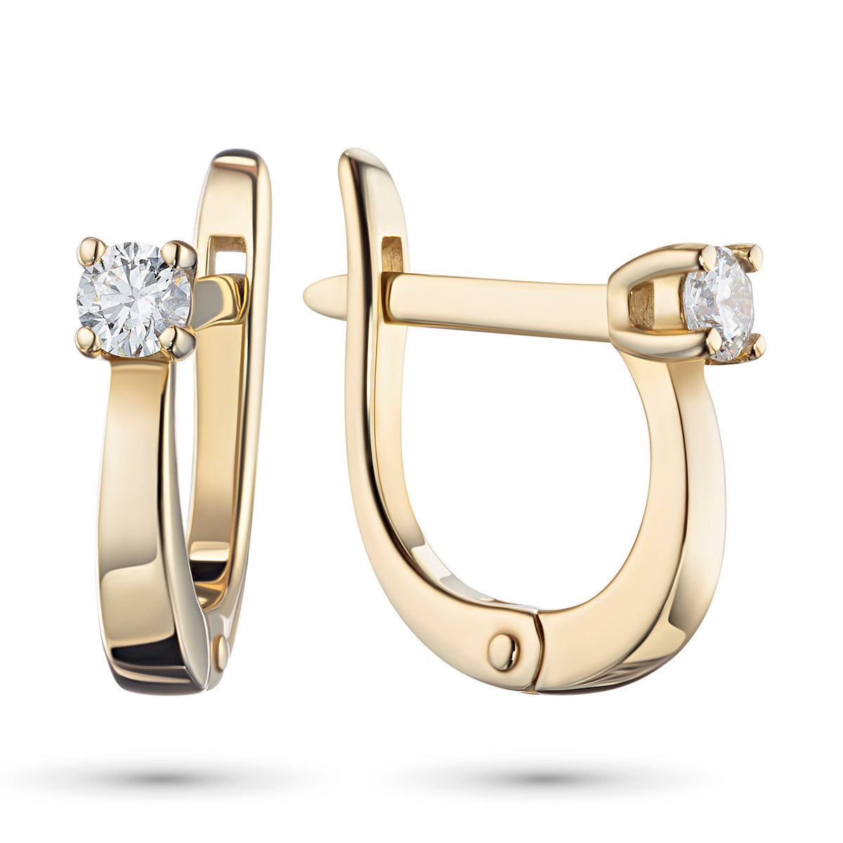 14K Yellow Gold Earrings with Natural Diamonds