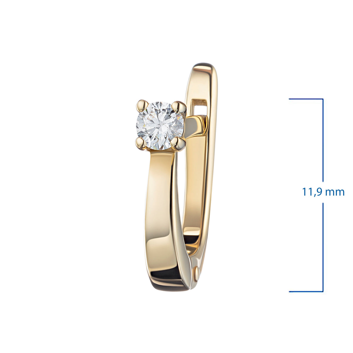 14K Yellow Gold Earrings with Natural Diamonds
